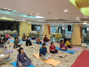 Refreshing yoga session by Dr. Munshi