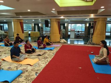 Refreshing yoga session by Dr. Munshi