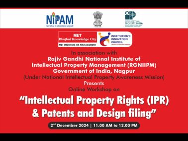 IPR & Patents and Design Filing Workshop